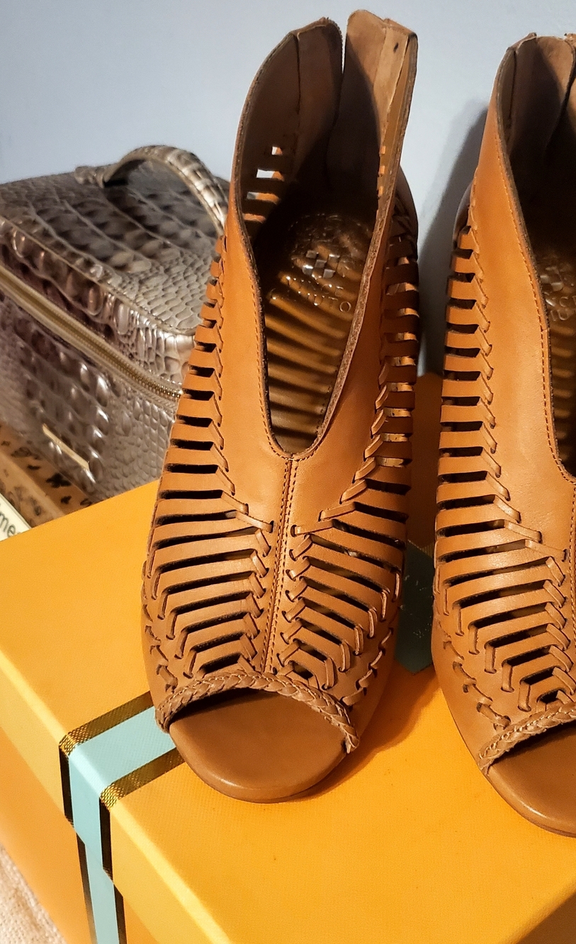 Chic Tan Peep-Toe Heels